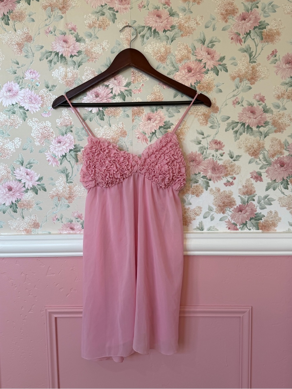 Rampage Pink Rosette Babydoll Chemise